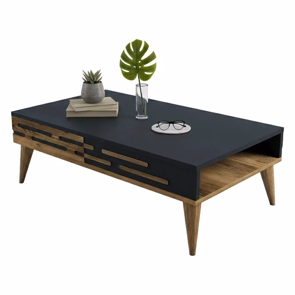 Tavolino da salotto moderno DMORA rettangolare in marrone e antracite L: 105 cm, H: 60 cm, P: 34,6 cm – 2