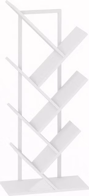 Libreria contenitore ad albero HOMCOM con 7 livelli in metallo e MDF, colore bianco – 1