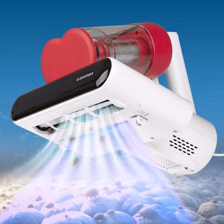 Aspirapolvere rosso metallizzato - con luce UV-C e filtro HEPA - potenza di 400 watt - capacità di 500 ml