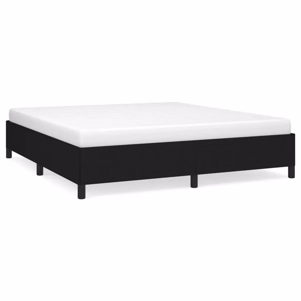 Giroletto vidaXL in tessuto nero con doghe in legno L/P/H: 203 x 160 x 140 cm – 2