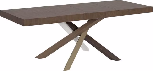 Tavolo allungabile Volta Premium noce con telaio in metallo X-frame, L/P/H: 90 x 180/440 cm