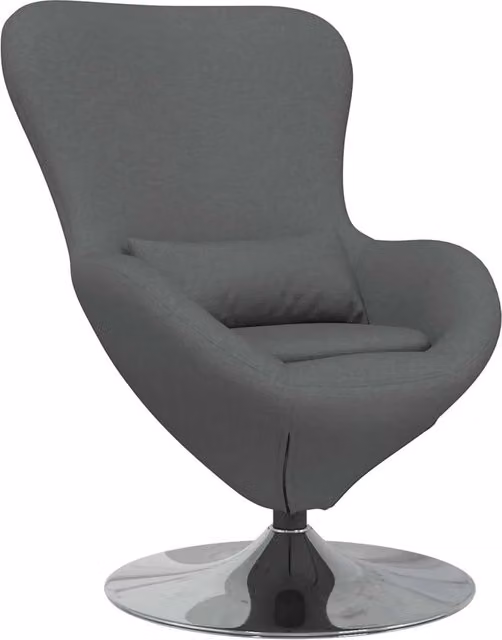 Poltrona | Sedia Relax uovo Grigio scuro 63 x 73 x 90 cm Tessuto