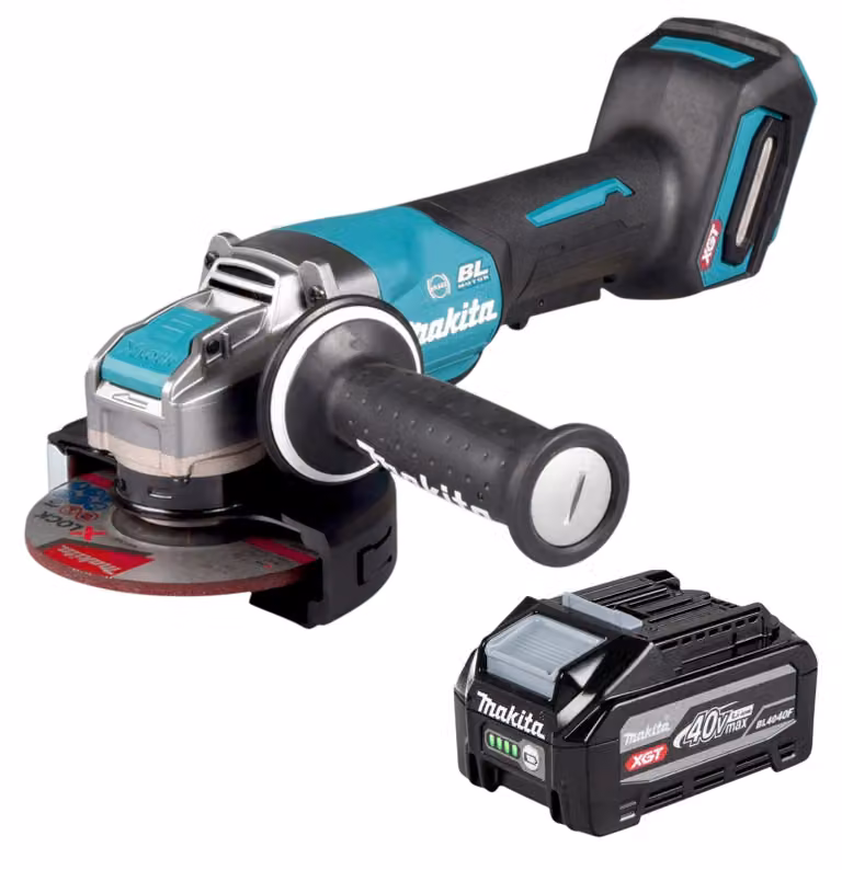 Smerigliatrice angolare a batteria Makita GA 047 GU1 40 V max. 125 mm X-LOCK Brushless + 1x batteria da 4,0 Ah - senza caricabatterie