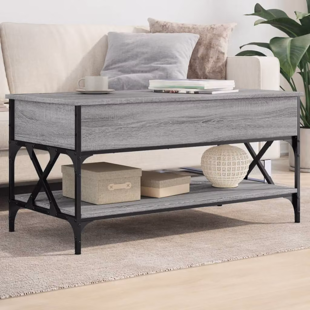 Maison Exclusive - Tavolino grigio Sonoma 100x50x50 cm Materiale ligneo e metallo
