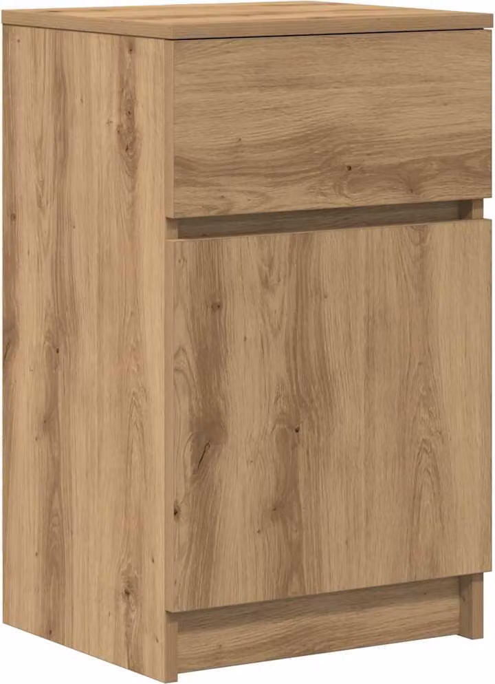 Comodino Rovere Artigianale 39x35x65 cm in Legno Multistrato