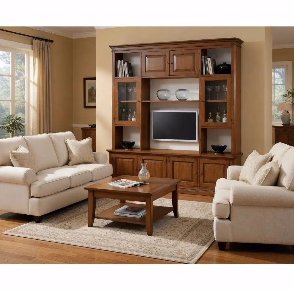 Libreria porta TV in legno stile arte povera color noce Mobili 2G L: 210 cm, P: 60 cm, H: 240 cm – 2