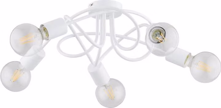 Lampada da soffitto BOSTON bianca 5xE27x15W in metallo, dimensioni: 17,5x52x52 cm, IP20, Alfa