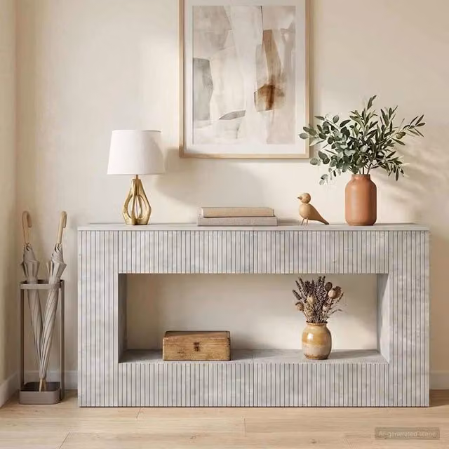 Tavolo consolle moderno vidaXL in grigio opaco L/P/H: 155 x 29 x 74 cm – 1
