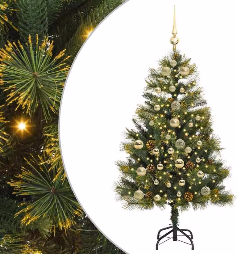 Albero di Natale artificiale pieghevole con coni Verde 150 cm