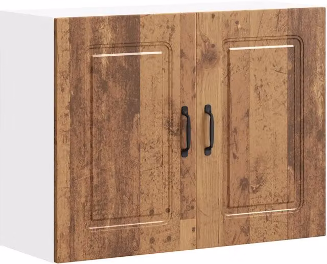 Pensile da cucina salvaspazio HELLOSHOP26 in legno composito marrone con finitura effetto legno anticato L/P/H: 80 x 31 x 60 cm – 1