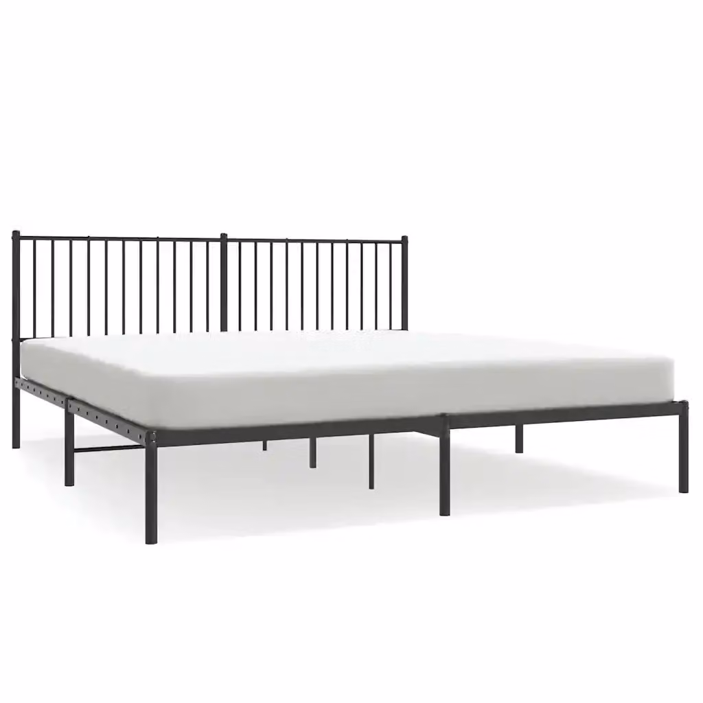 Letto con testiera in metallo nero vidaXL L/P: 180 x 200 cm – 2