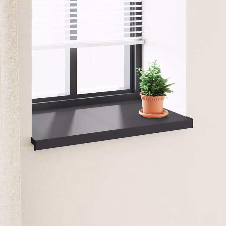 Soglia della finestra vidaXL in PVC nero con venature del legno