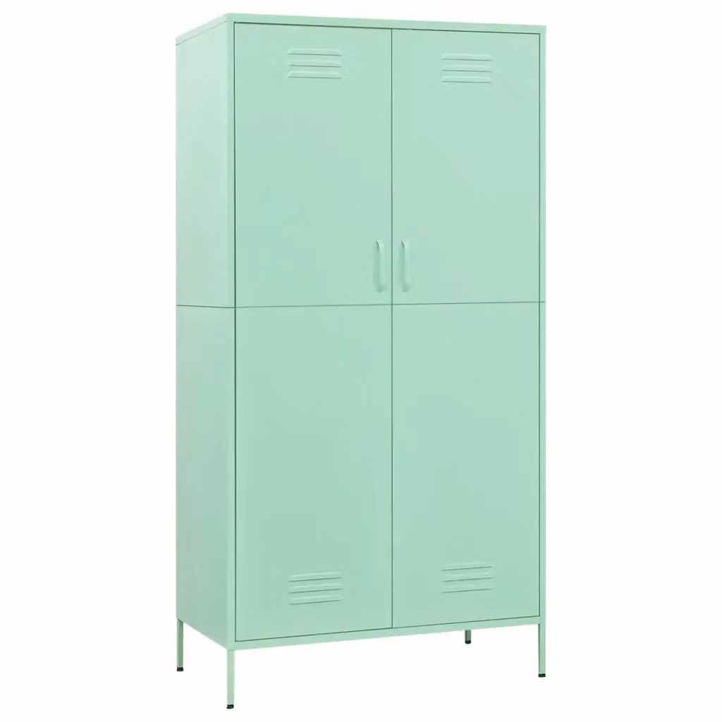 Armadio Menta vidaXL in metallo verde opaco con ante a battente L: 90 cm, P: 50 cm, H: 180 cm – 2