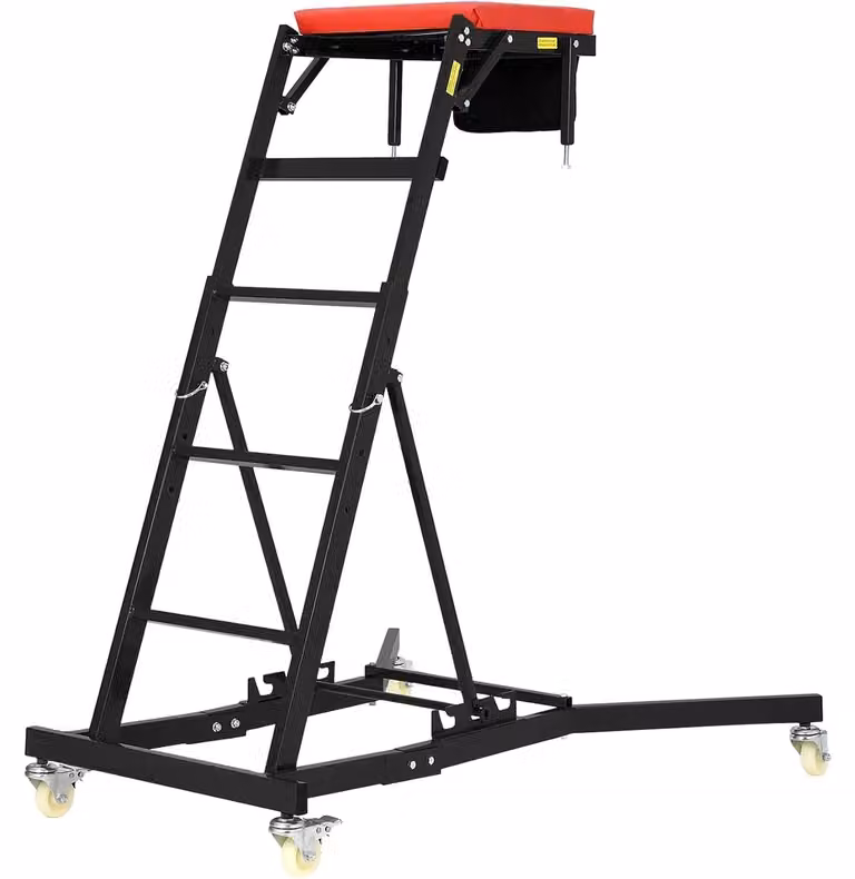 Carrello di montaggio, capacità di carico 181 kg, regolabile in altezza, colore nero
