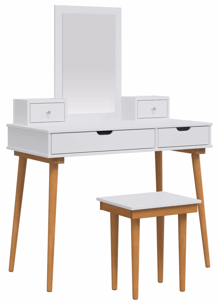Set da trucco FAUSKE, 5 pezzi, bianco, 100 x 50 x 143 cm