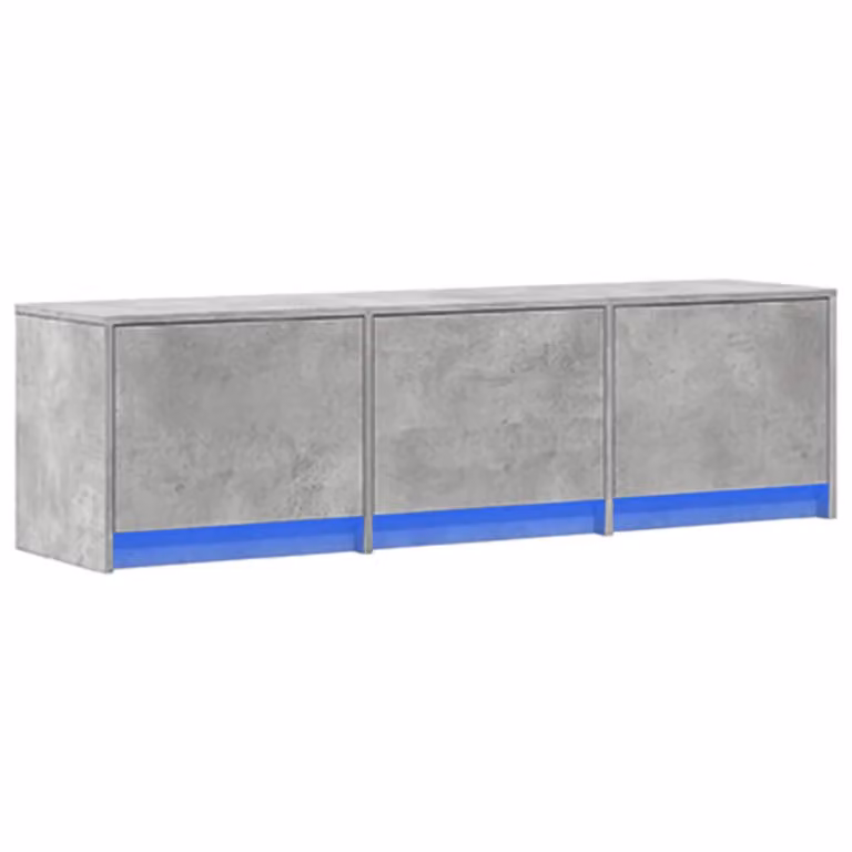 Mobile TV moderno vidaXL in cemento e legno ingegnerizzato grigio con illuminazione integrata L: 140 cm, P: 40 cm, H: 34 cm