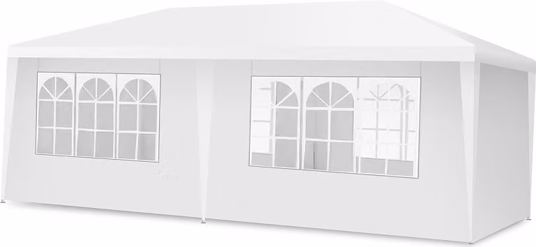 COSTWAY 3x6m gazebo da giardino protezione UV, tenda per feste con 4 pareti laterali rimovibili, pieghevole, inclusa borsa di trasporto