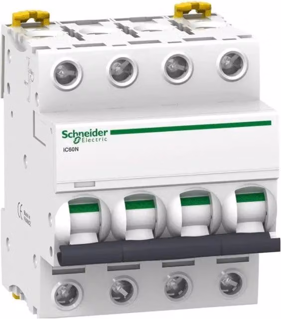 Interruttore magnetotermico Schneider Electric 4P 40A 6KA C 4 moduli A9F79440 bianco