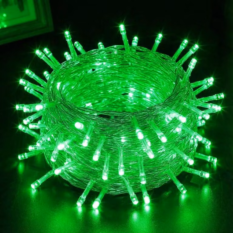 20M 200LEDs 8 Modes Fairy Lights Power LED Christmas Fairy Lights Cavo trasparente Camera Decorazione Luce Festa Giardino Illuminazione Albero di Natale, Verde