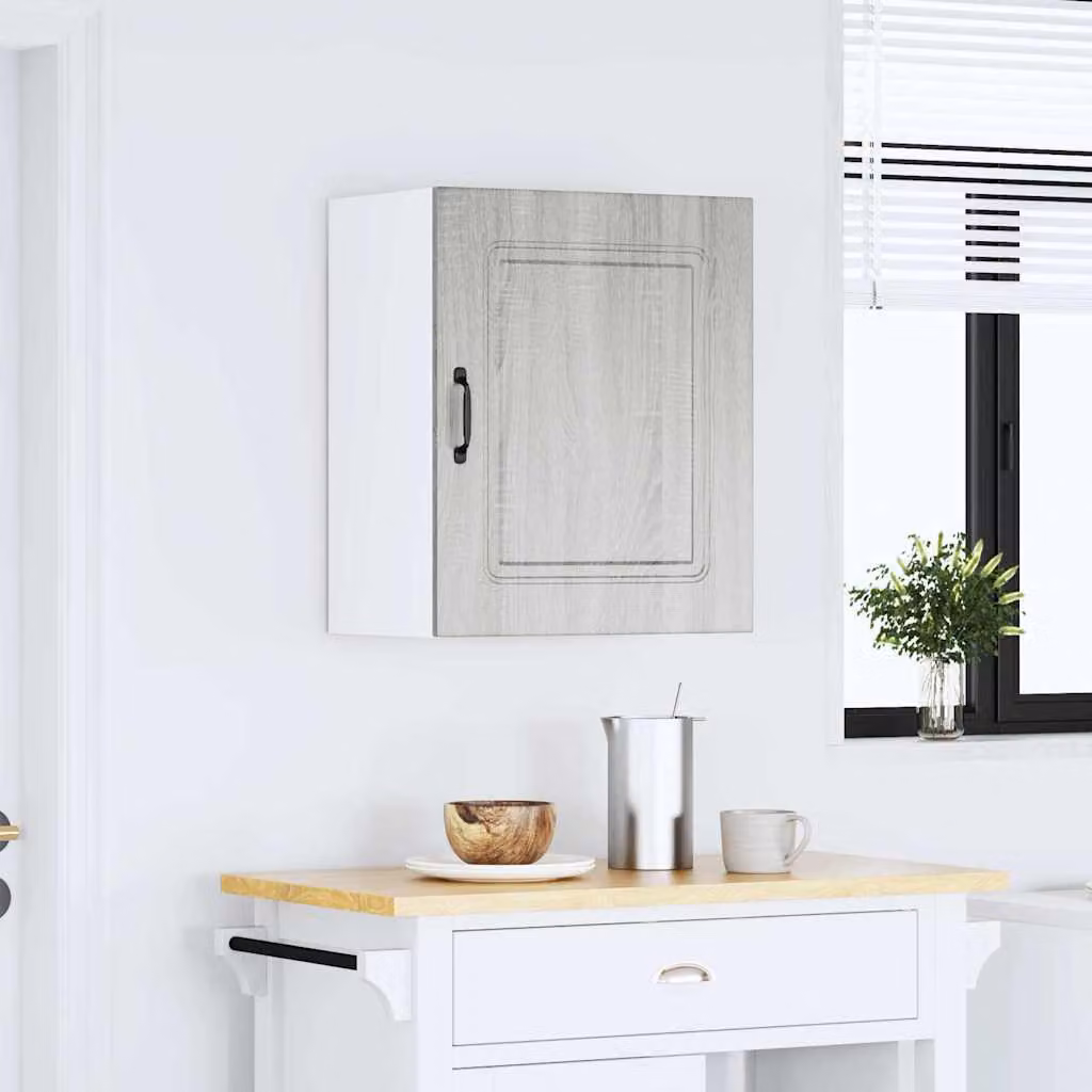 Pensile da cucina moderno vidaXL Kalmar Grigio Sonoma in legno e MDF con ante a battente L 60,0 cm, H 31,0 cm, P 20,0 cm