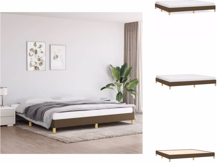vidaXL Struttura letto in tessuto marrone scuro 200x200 cm - Letti e strutture letto