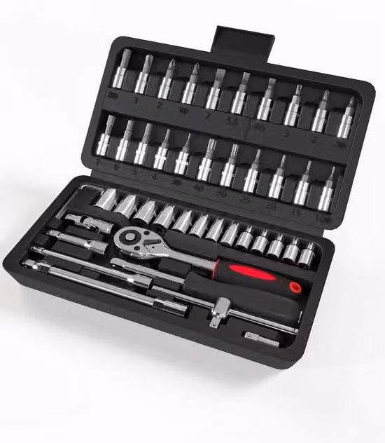 Set di chiavi in miniatura da 46 pezzi da 1/4" per accessori per biciclette e auto