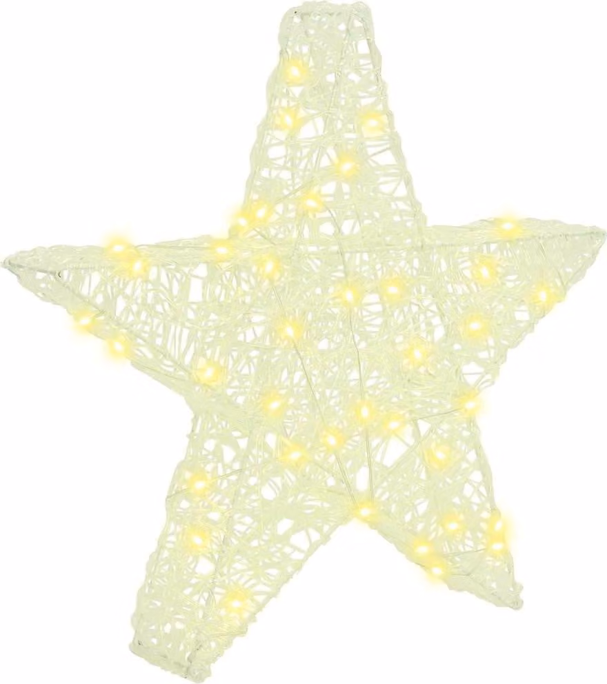 Stella 3D con 50 LED Bianco caldo 55 x 53.5 x 10 cm Acrilico