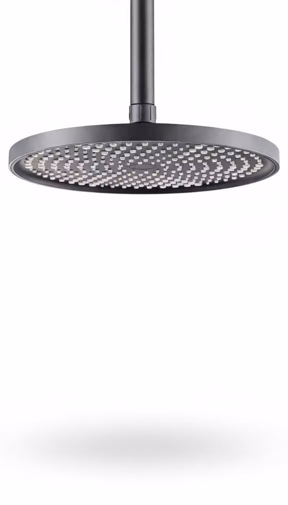 InAndOutdoorMatch - Doccia per interni ed esterni - 25 cm - Nero - Regolabile