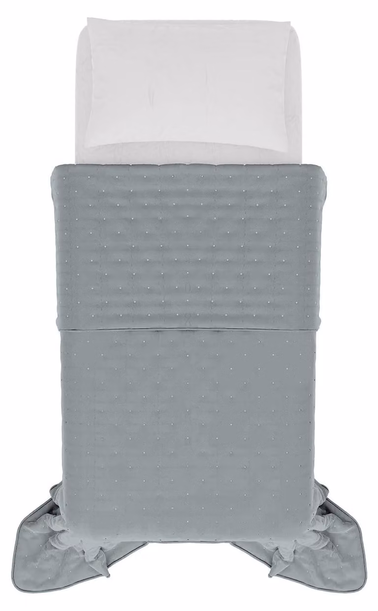 Coperta leggera estiva in microfibra, color grigio scuro, singola