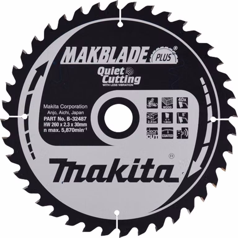 Makita Sega circolare 260X30X40Z Makblade Plus Legno