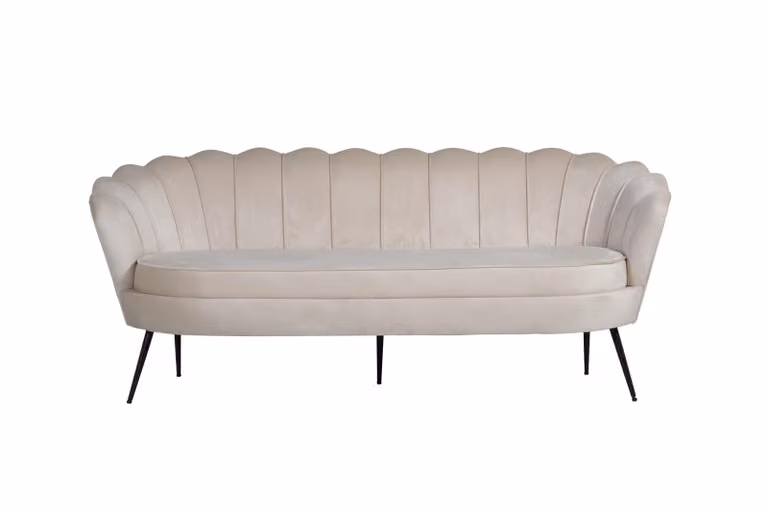 Bel divano 3 persone in velluto beige.