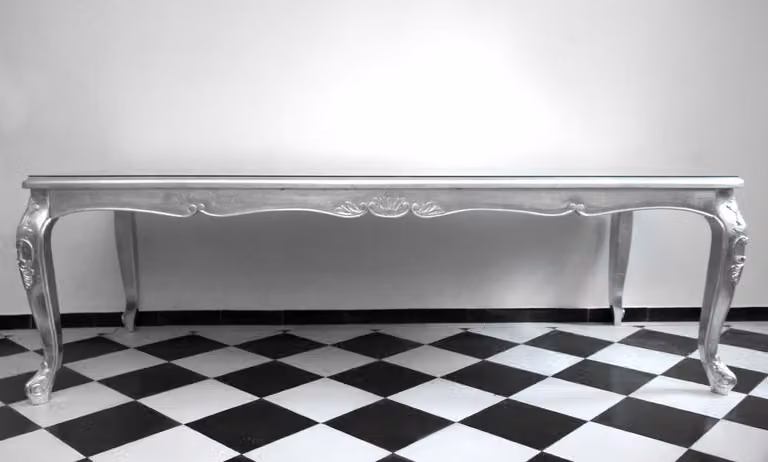 Casa Padrino Tavolo da pranzo barocco Argento 250 cm x 100 cm - Tavolo da pranzo - Italy - Collezione lusso