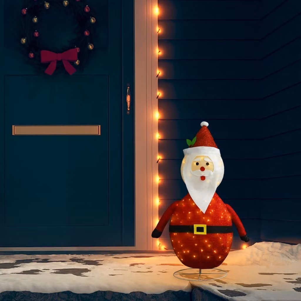 The Living Store Decorazione natalizia Babbo Natale LED in tessuto 90 cm