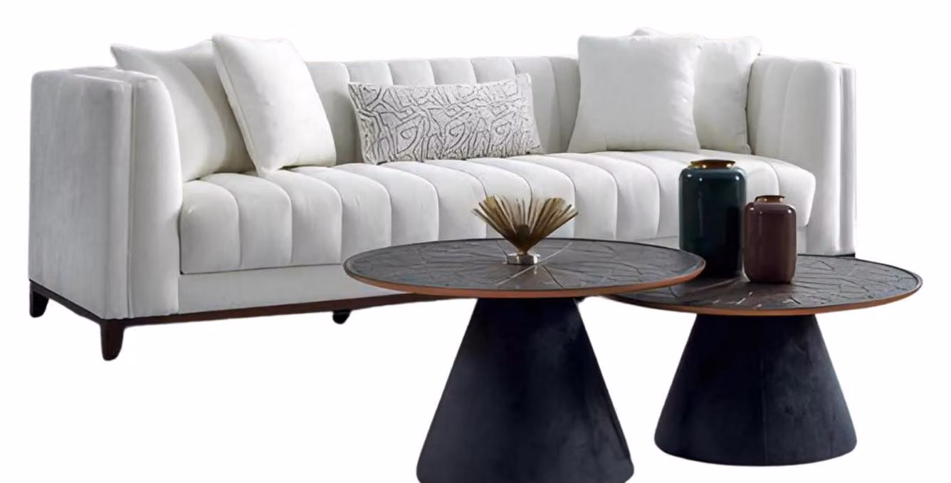 Sofa Luxuriöses weißes Dreisitzer-Sofa Stilvolle Wohnzimmermöbel
