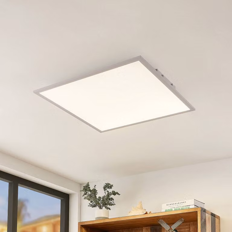 Plafoniera a LED Luay Lindby, dimmerabile, Bianco / Opale, Cucina, Plastica, Moderno, Plafoniera LED