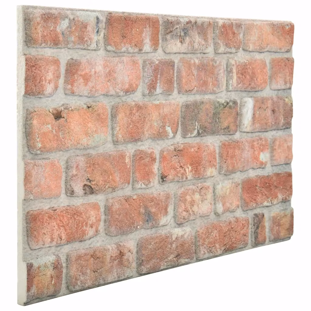 Set di 10 pannelli da parete autoadesivi in schiuma EPS con design geometrico astratto, colore rosso, L: 100 cm x P: 50 cm, modello CFW8256778 – 2