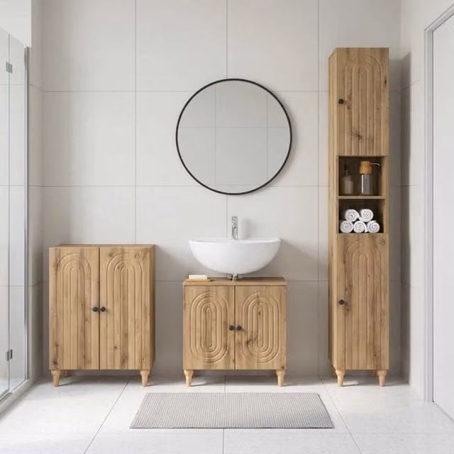 Set di armadietti da bagno in 3 pezzi ALKMAAR 3417431