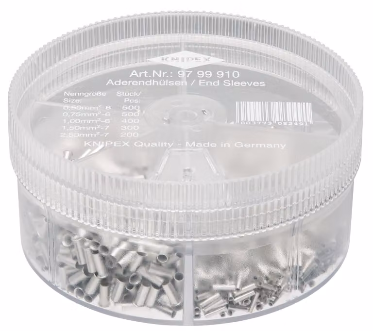 Assortimento di capicorda non isolati 0,5-2,5 mm² KNIPEX | 4003773082491