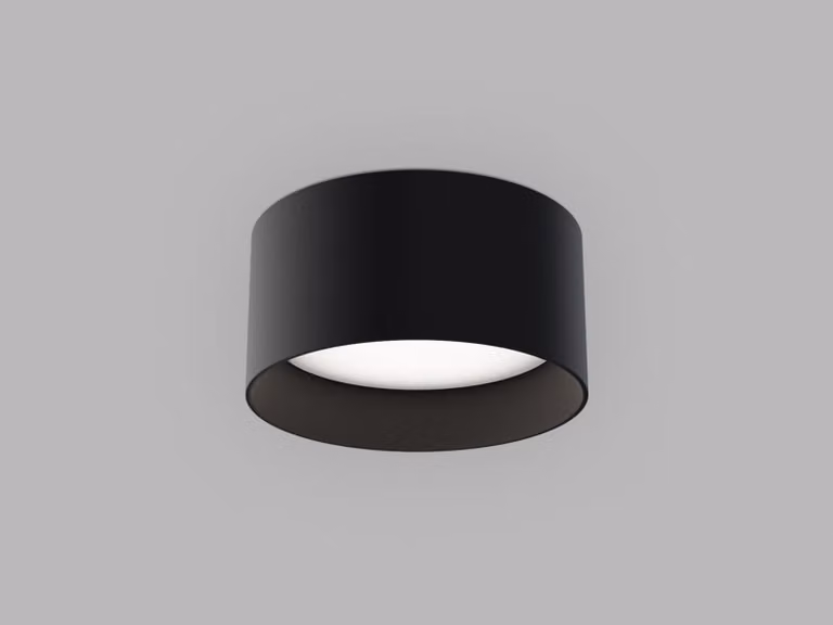 Apparecchio per soffitto ZETA ON CRI90 dimmerabile, Variante: ZETA ON M, Ø 140 mm x 70 mm, nero, 15 W, 1350 lm, 3CCT, TRIAC