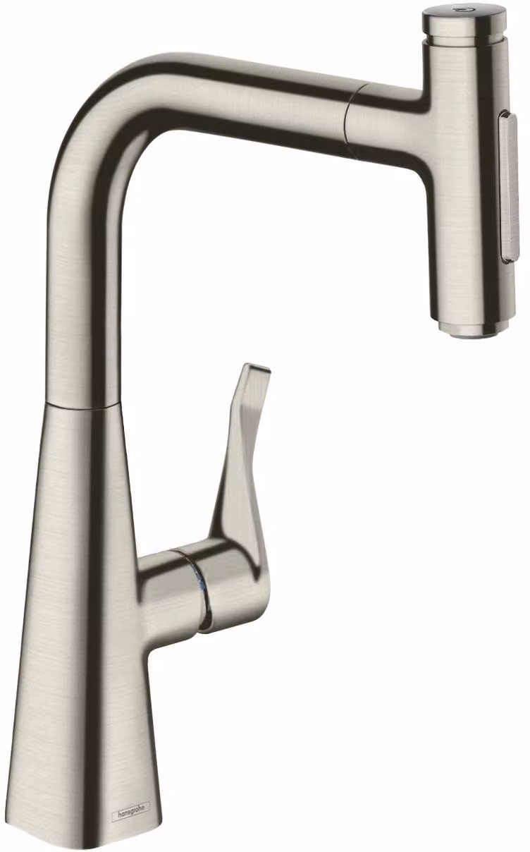 hansgrohe Metris M71 Mitigeur monocommande de cuisine M71 240, douchette coulissante, 2 jets, sBox, 73817800, 73817800