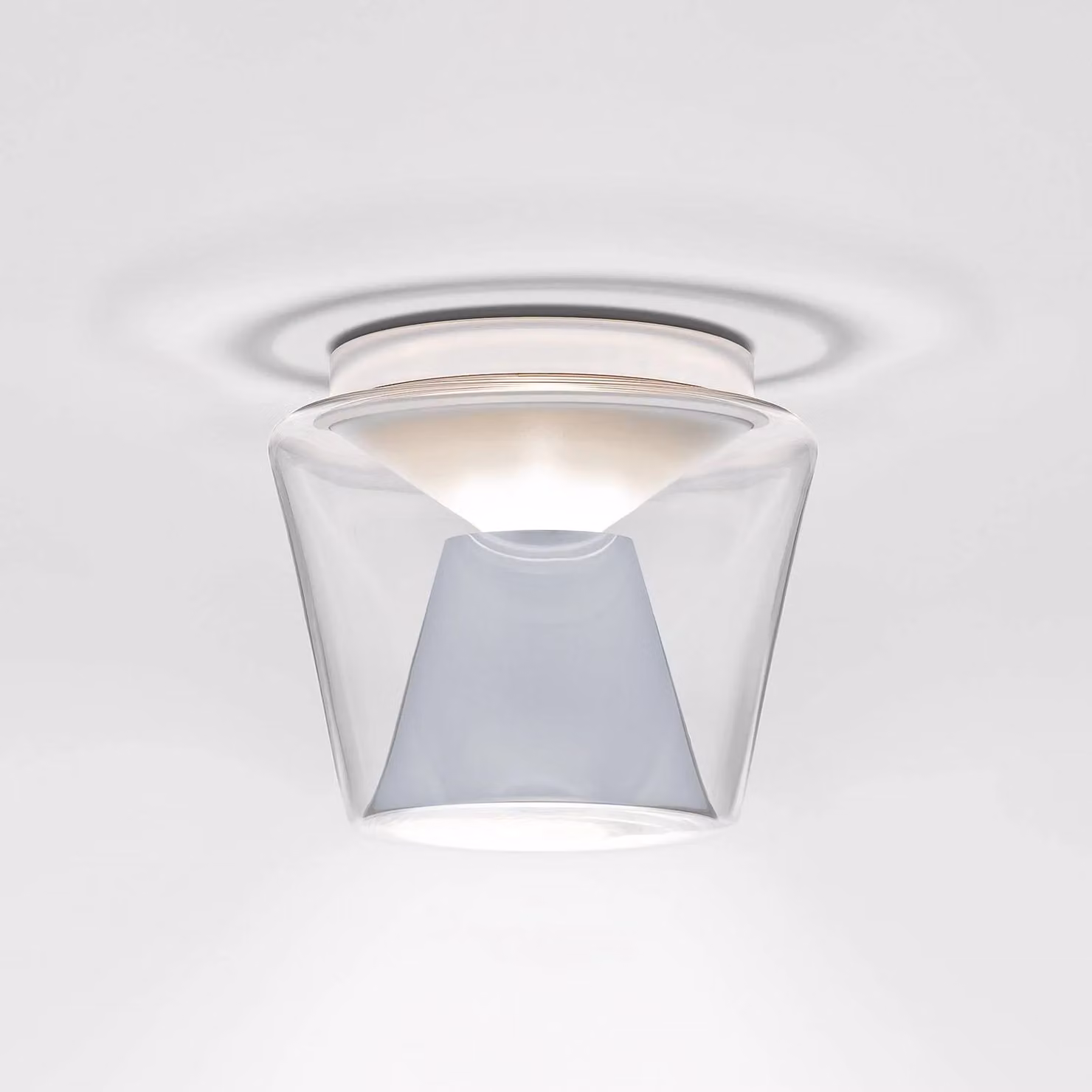 Serien Lighting Plafoniera a LED Annex, dimmerabile, Alluminio / Grigio / Zincato, Soggiorno / Sala da pranzo, Vetro, Moderno, Plafoniera LED