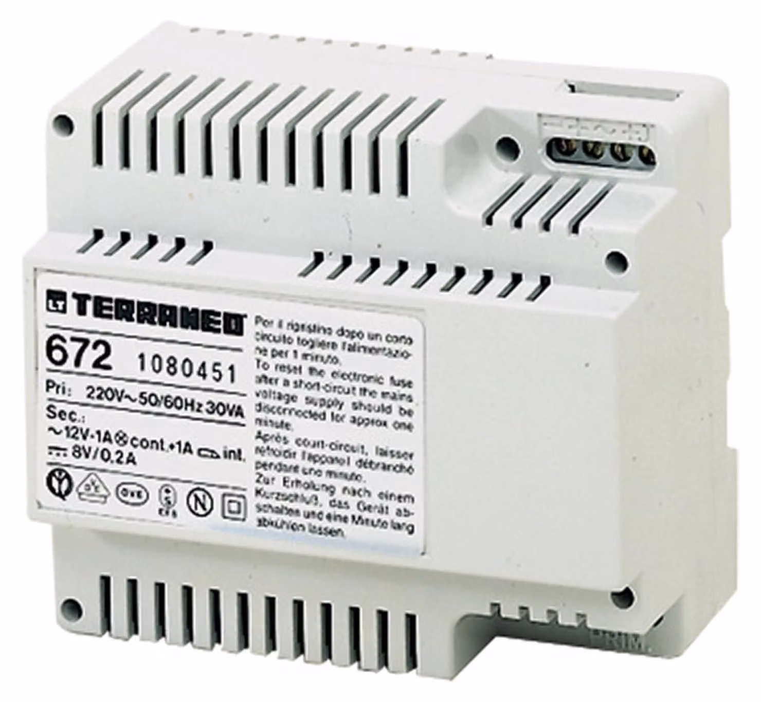 BTICINO Alimentatore Doorstat 8V AC Mehrdr REG IP20 50Tln
