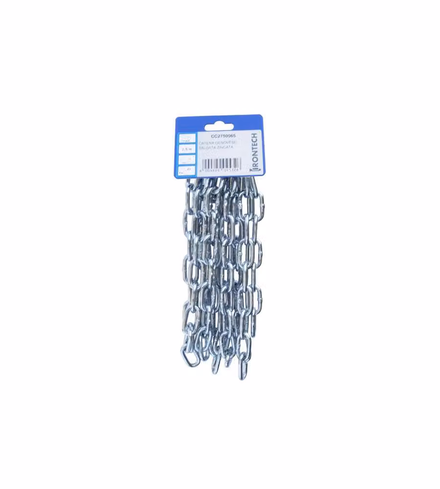 Catena genovese pretagliata Diam. 5 mm. in acciaio zincato 2,5 mt.