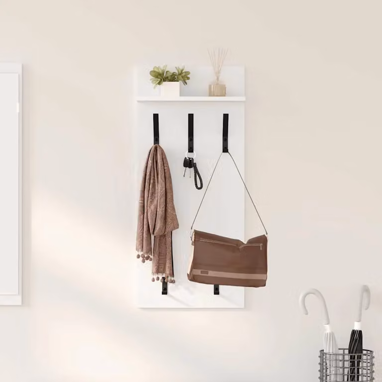 vidaXL Appendiabiti a muro moderno in MDF bianco L 40 x P 10 x H 90 cm