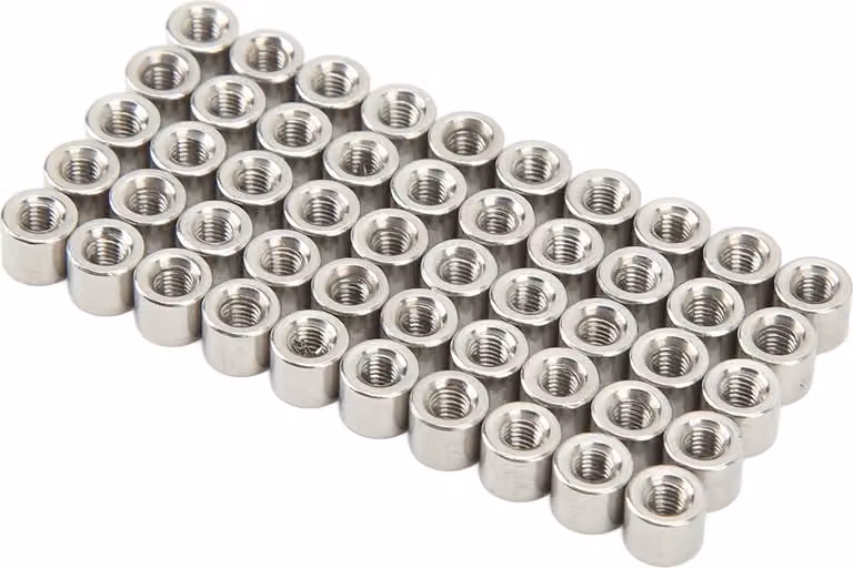 Set di dadi di accoppiamento, dado di accoppiamento rotondo, dado di accoppiamento del filetto femminile, dado di accoppiamento cilindrico, dado di accoppiamento in acciaio inox, dado di accoppiamento del filetto M3