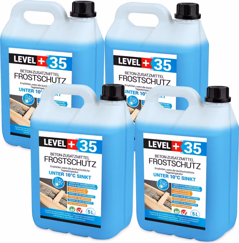 Antigelo plastificante 20L Additivo per calcestruzzo Level+ Fluidificante per calcestruzzo L+35