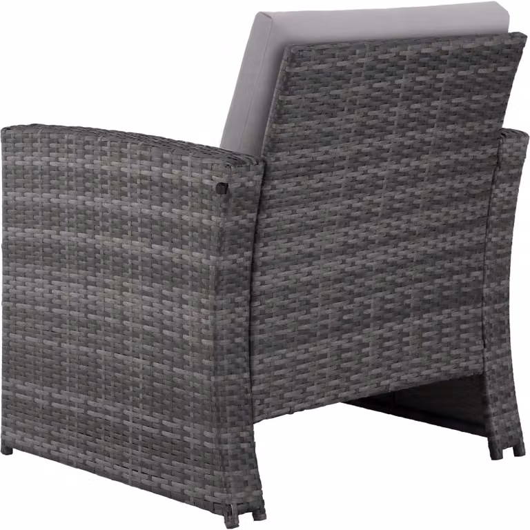 Salottino in rattan Jesolo TecTake GmbH grigio per giardino e terrazza