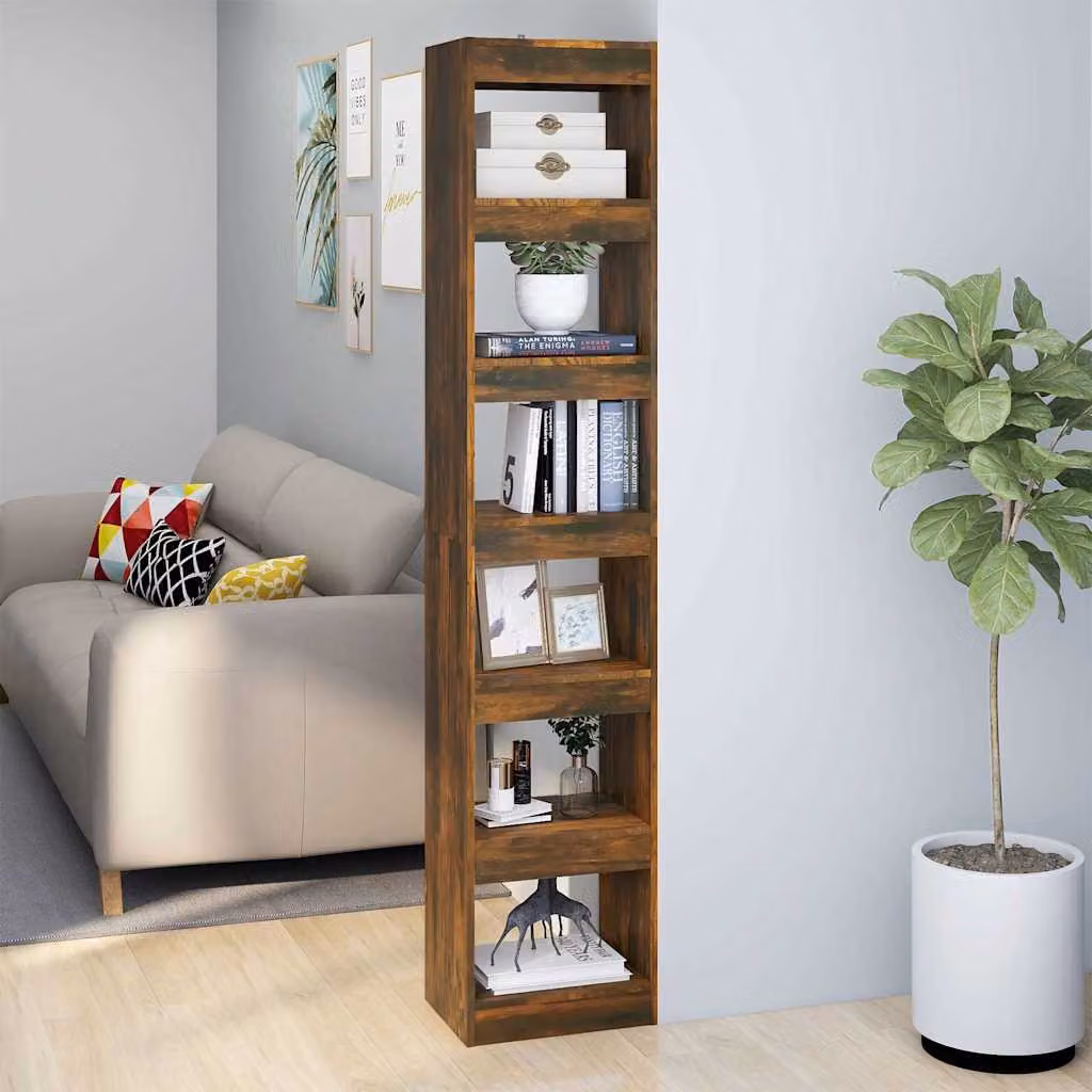 Libreria/Divisorio vidaXL in Rovere Fumo, L 40 cm x P 30 cm x H 198 cm