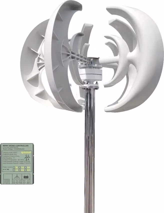 Generatore eolico, asse verticale, compatibilità solare ibrida, con controllo MPPT-b, 3000W-d, 48V