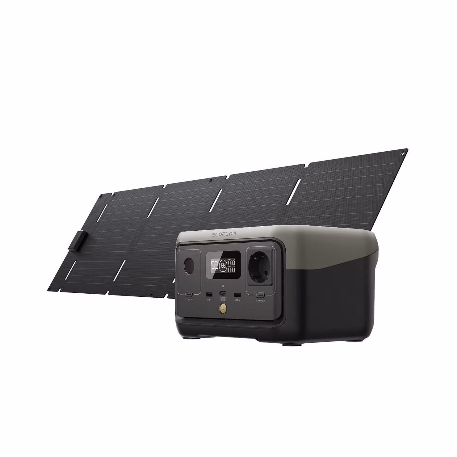 ECOFLOW Centrale Elettrica Portatile RIVER 2 batteria LiFeP04 da 256 Wh ricarica rapida in 1 ora, uscita fino a 600 W
